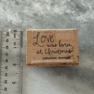 Whipper Snapper VTG Christmas Rubber wood Stamp “Love Born” USA